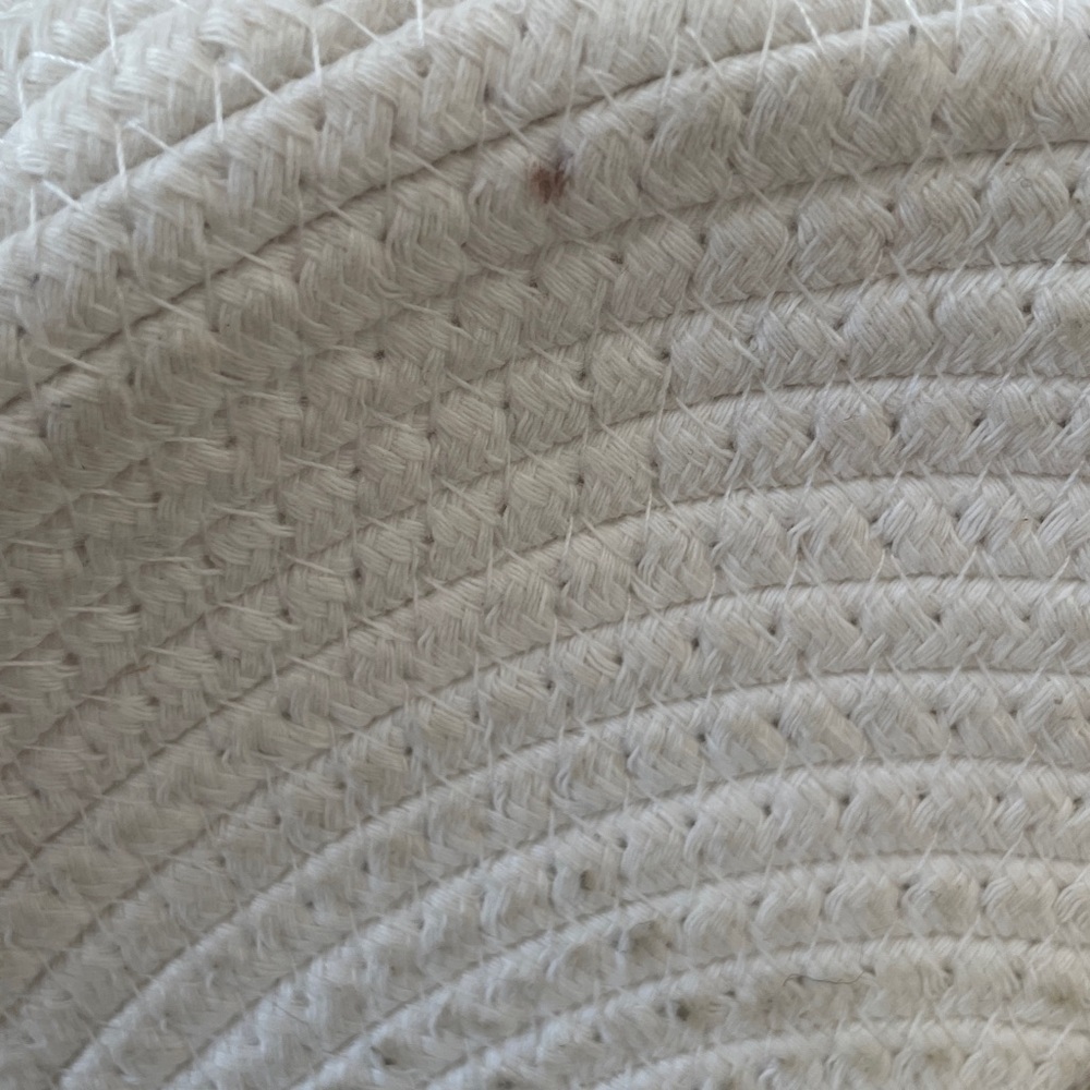 Face Design White Minimalist Woven Storage Basket - Picture 10 of 15